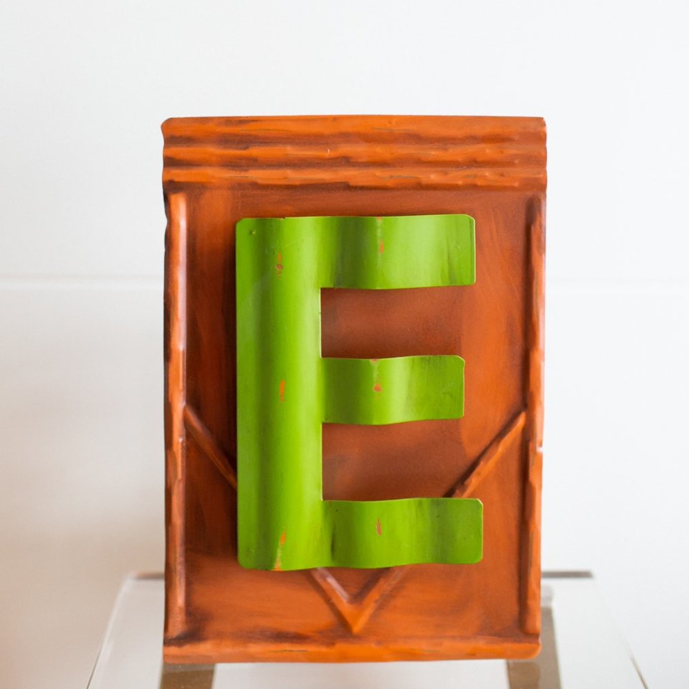 Vintage Looking Metal Letter E